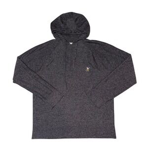 Johnstons of Elgin Womens 100% Wool Hoodie Sweater Grey Winged foot golf Size M